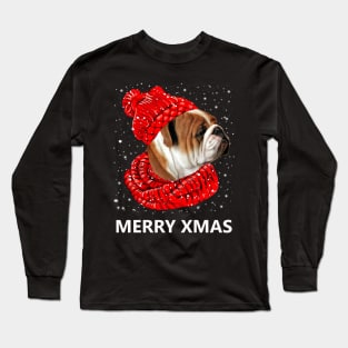 Bulldog Merry Xmas Long Sleeve T-Shirt